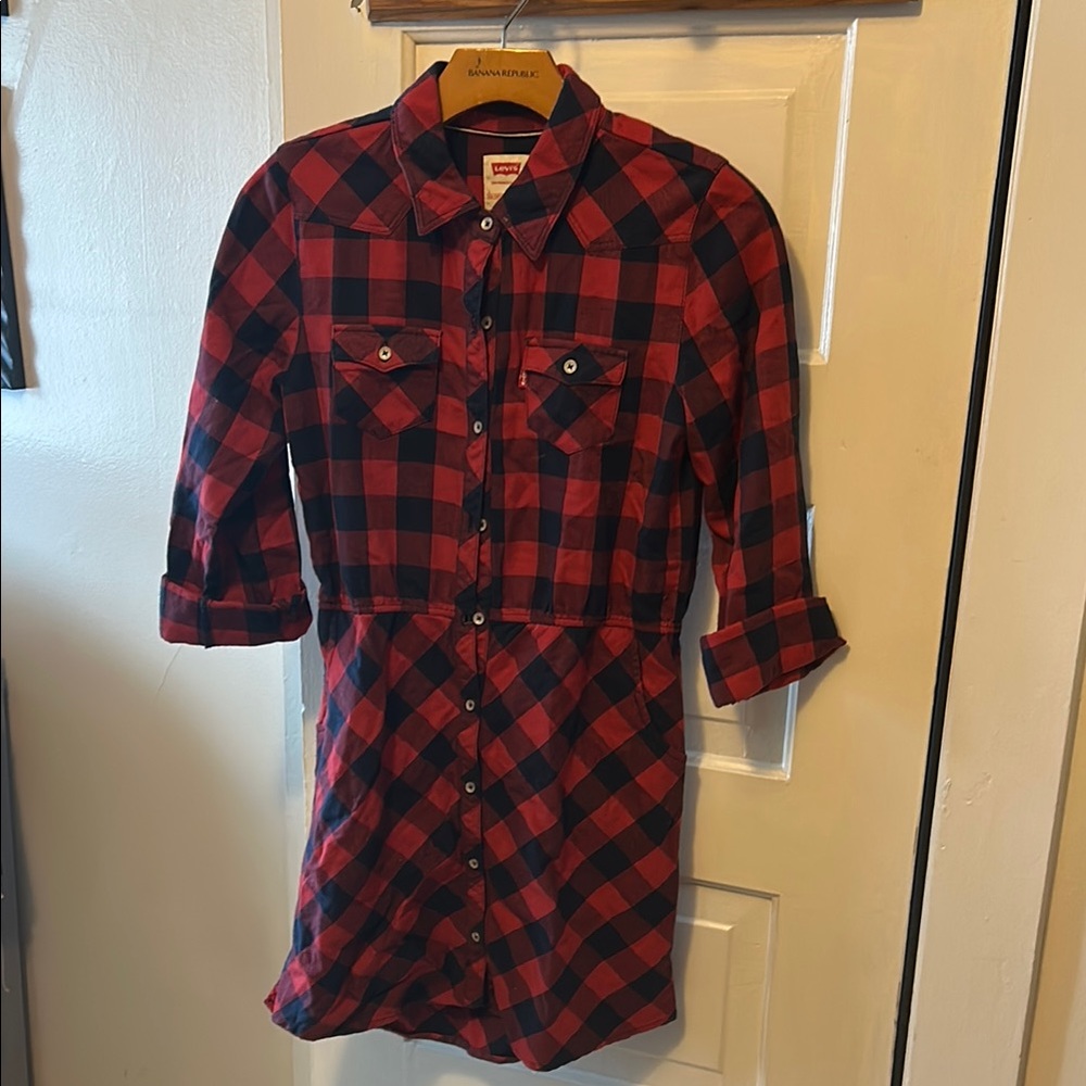 Red and Black Plaid Men's Shirt
